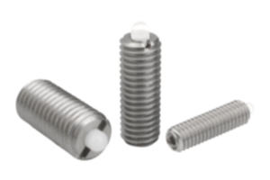 Pressori a molla con esagono incassato e puntale in POM, acciaio inox - inch Pressori a molla con esagono incassato e puntale in POM, acciaio inox - inch