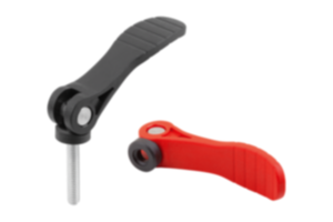 Leve eccentriche in plastica con filettatura interna e esterna, rondella di pressione in plastica e vite prigioniera in acciaio o acciaio inox - inch Leve eccentriche in plastica con filettatura interna e esterna, rondella di pressione in plastica e vite prigioniera in acciaio o acciaio inox - inch