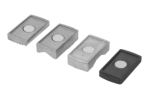 Thrust pad sets for compact power clamps Thrust pad sets for compact power clamps