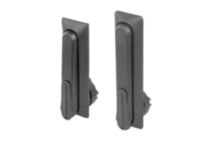 Leva girevole in plastica, foro di montaggio rotondo, interasse fori di montaggio 105/130 mm, con copertura Leva girevole in plastica, foro di montaggio rotondo, interasse fori di montaggio 105/130 mm, con copertura