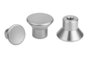Pomelli in acciaio inox con filettatura interna con collare basso Pomelli in acciaio inox con filettatura interna con collare basso