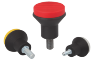 Pomelli a fungo in plastica con filettatura esterna e coperchio Pomelli a fungo in plastica con filettatura esterna e coperchio
