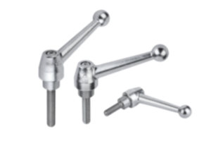 Leva di serraggio in acciaio inox, lucidata elettroliticamente, con filettatura esterna, inserto filettato in acciaio inox Leva di serraggio in acciaio inox, lucidata elettroliticamente, con filettatura esterna, inserto filettato in acciaio inox