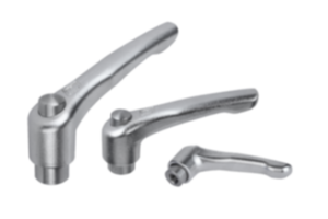 Maniglie a leva in acciaio inox con filettatura interna e tappo di protezione, inserto filettato in acciaio inox Maniglie a leva in acciaio inox con filettatura interna e tappo di protezione, inserto filettato in acciaio inox