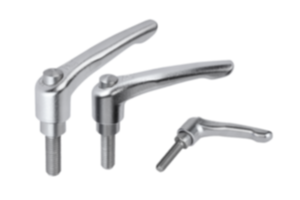 Maniglie a leva in acciaio inox con filettatura esterna e tappo di protezione, inserto filettato in acciaio inox Maniglie a leva in acciaio inox con filettatura esterna e tappo di protezione, inserto filettato in acciaio inox