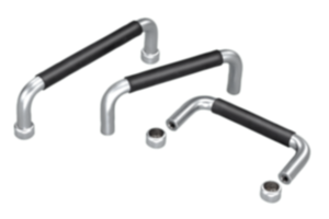 Maniglie a staffa in acciaio rotonde, traversino con rivestimento in plastica Maniglie a staffa in acciaio rotonde, traversino con rivestimento in plastica