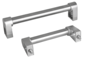 Maniglie tubolari in acciaio inox con supporti laterali in microfusione Maniglie tubolari in acciaio inox con supporti laterali in microfusione