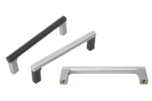 Maniglie tubolari in alluminio con supporti laterali in plastica Maniglie tubolari in alluminio con supporti laterali in plastica