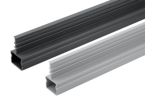 Guide rails central, plastic for roller tracks, steel Guide rails central, plastic for roller tracks, steel