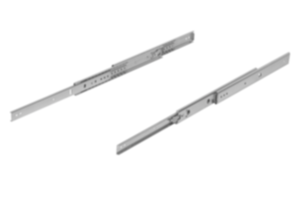 Guide telescopiche in acciaio per il montaggio laterale, estrazione extra, capacità di carico fino a 70 kg Guide telescopiche in acciaio per il montaggio laterale, estrazione extra, capacità di carico fino a 70 kg