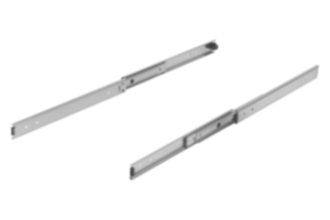 Guide telescopiche in acciaio inox per il montaggio laterale, estrazione totale, capacità di carico fino a 80 kg Guide telescopiche in acciaio inox per il montaggio laterale, estrazione totale, capacità di carico fino a 80 kg