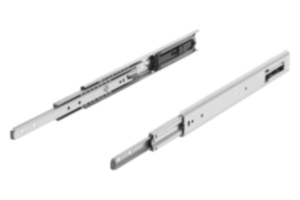 Guide telescopiche in acciaio inox per il montaggio laterale, estrazione totale, capacità di carico fino a 90 kg Guide telescopiche in acciaio inox per il montaggio laterale, estrazione totale, capacità di carico fino a 90 kg