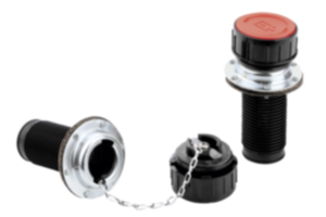 Bocchettone di riempimento in plastica con flangia di montaggio Bocchettone di riempimento in plastica con flangia di montaggio