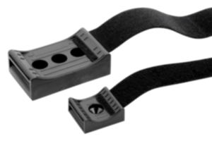 Bracket with hook and loop fastener for screw mounting Bracket with hook and loop fastener for screw mounting