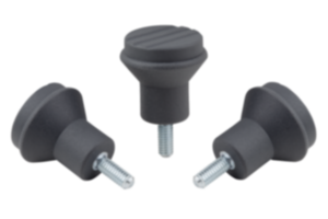 Pomelli antibatterici con filettatura esterna, parti metalliche in acciaio inox Pomelli antibatterici con filettatura esterna, parti metalliche in acciaio inox