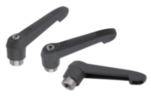 Maniglie a leva in plastica antibatteriche con filettatura interna, inserto filettato in acciaio inox Maniglie a leva in plastica antibatteriche con filettatura interna, inserto filettato in acciaio inox