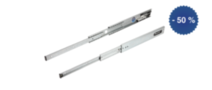 Telescopic slides over-extension, loading up to 60 kg Telescopic slides over-extension, loading up to 60 kg