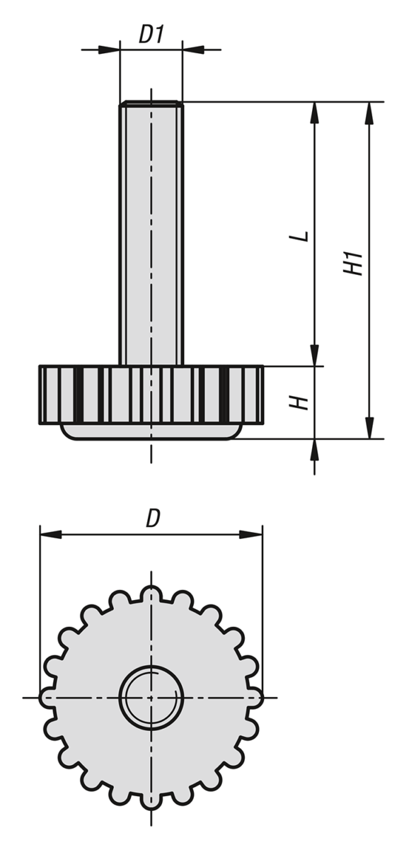 Piedini di appoggio con base zigrinata